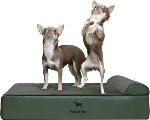 Vista 31 de NOAH & PAW Cama pequeña para perros, 20 x 15 x 6.5 pulgadas, cama para gatos de interior, espuma viscoelástica ortopédica de cáscara de huevo Verde
