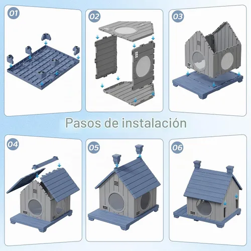 Vista 8 de Casa para gatos al aire libre, resistente a la intemperie, casas de resina duradera para gatos interiores y exteriores, refugio para gatos al aire