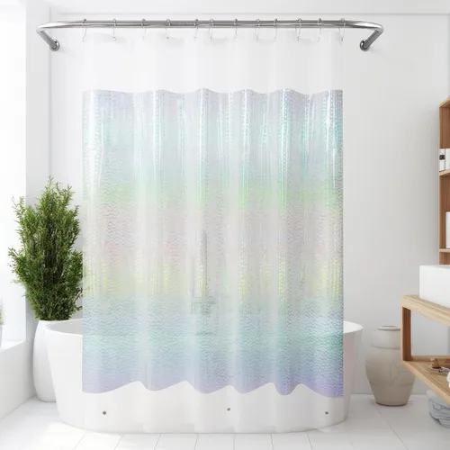 Vista 65 de Cortina de regadera para cabina de ducha 36x72, forro de cortina de regadera de plástico PEVA para baño, ligera e impermeable, 36 x 72, transparente