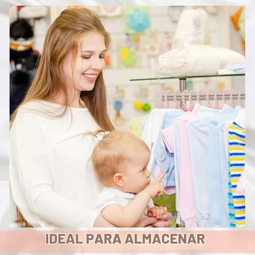 Vista 5 de Threan Rosa 12 piezas de perchas de ropa con cuentas de perlas mini con cuentas de perlas pequeñas de metal con cinta, estándar para niños, bebés