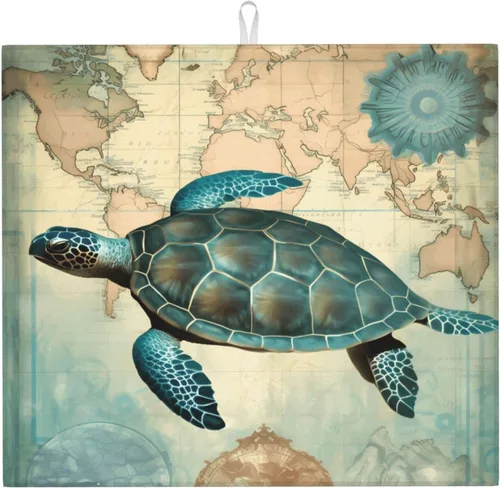 Vista 10 de Tapete de secado de platos personalizado para encimeras de 18 x 16 pulgadas, almohadilla protectora personalizada para escurridor de platos con lazo