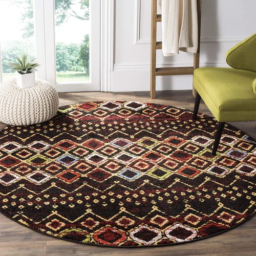 Vista 45 de SAFAVIEH Amsterdam Collection Alfombra Decorativa - 2.3 pies x 4 pies, Negro & Multi, Diseño Marroquí Bohemio, Sin Desprendimiento y Fácil Cuidado