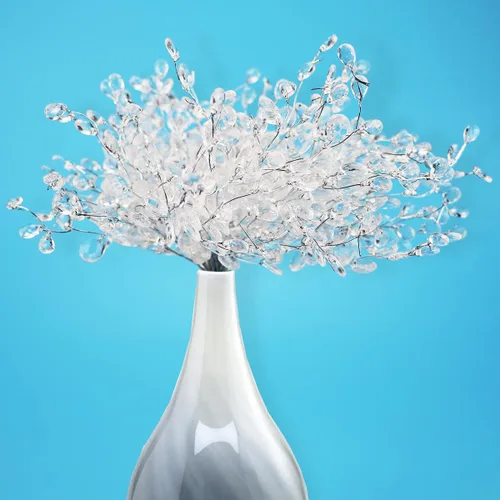 Vista 4 de Ramo artificial de 50 tallos para manualidades, cuentas acrílicas, ramas de flores, aerosoles para bodas, manualidades