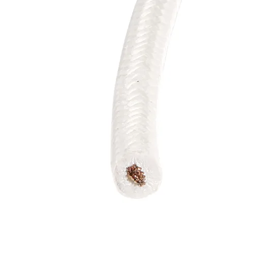 Vista 2 de uxcell 5 metro/16.4ft 2mm2 230C silicona flexible de alta temperatura trenzado cable de alambre blanco