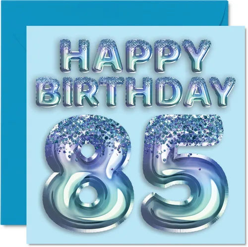 Vista 191 de Stuff4 Tarjeta de primer cumpleaños para niños, globo de fiesta con purpurina azul, tarjetas de feliz cumpleaños para niño de 1 año, nieto, hijo, 57
