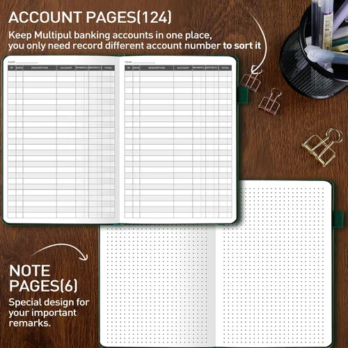 Vista 2 de JUBTIC Libro de contabilidad - Registro contable para pequeñas empresas y uso personal - Libro de registro de contabilidad diario columnar