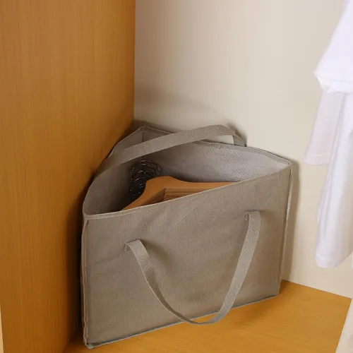 Vista 9 de Juego de 2 soportes triangulares para bolsas con asas para ahorrar espacio, organizadores y almacenamiento más fácil en armarios, armarios