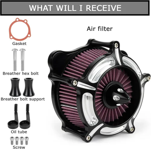 Vista 5 de PSLER Filtro de aire para motocicleta Limpiador Filtro de entrada para Touring FLHR Road King FLHX Street Glide FLTR 2008-2016, para FLS Softail