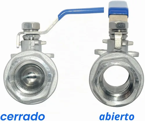 Vista 5 de Válvula de bola de acero inoxidable 316 de 1/8"~3" de puerto completo con mango de vinilo azul, rosca hembra NPT x hembra, 1000 WOG (1")