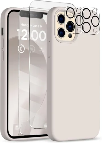 Vista 30 de Funda para iPhone 12 Pro Max, [2 protectores de cámara + 2 protectores de pantalla], funda protectora de silicona de cuerpo completo a prueba