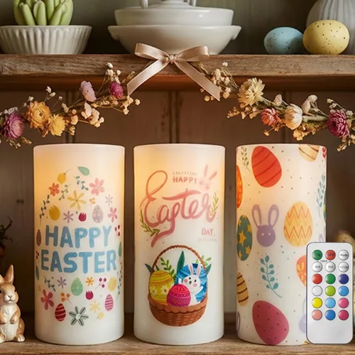 Vista 15 de Velas patrióticas del 4 de julio operadas por batería con temporizador y control remoto para decoraciones del Día de la Independencia Americana