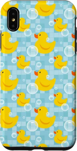 Vista 11 de Funda de goma amarilla para iPhone 16 con patrón de patos y patos