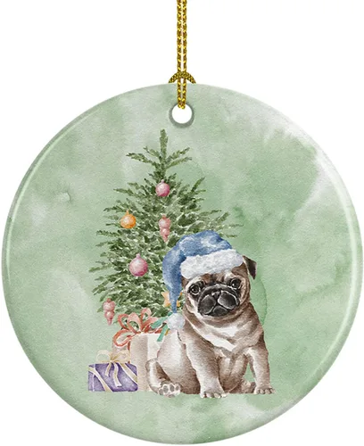 Vista 13 de Caroline's Treasures Bulldog, Bulldog inglés #2 y árbol de cerámica adorno colgante para árbol de Navidad, decoración colgante para el hogar