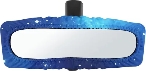 Vista 44 de Funda para espejo retrovisor de automóvil con estampado de vaca negro, protector de espejo retrovisor automático elástico