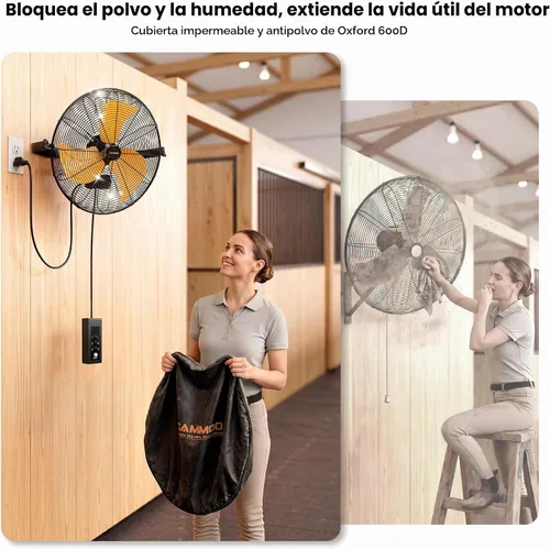 Vista 3 de CAMMOO Ventilador de montaje en pared de 18 pulgadas con cubierta Oxford