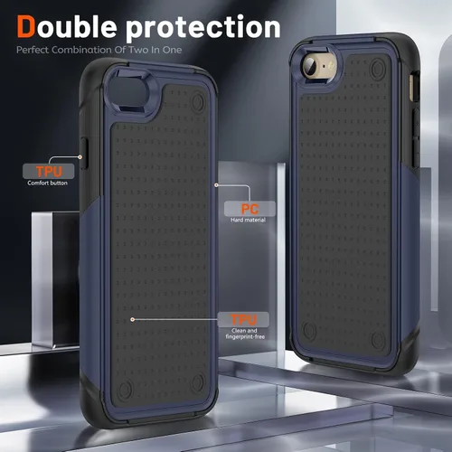 Vista 215 de Jeylly Funda para iPhone SE/Funda para iPhone 5S, Exterior de Plástico Duro que Absorbe Golpes + Interior de Silicona de Goma Defensor contra