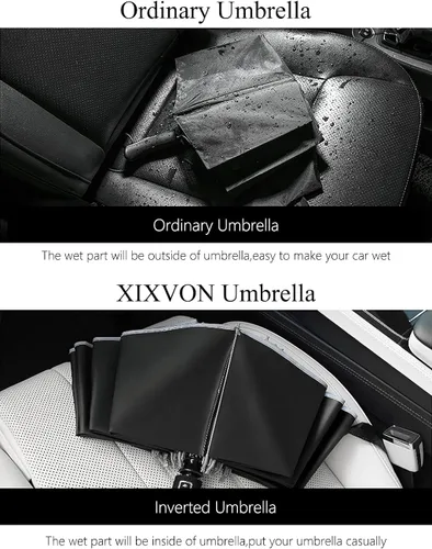 Vista 5 de XIXVON Umbrella Pro UPF 50 99 UV Protection Reflective Safety Strip Sturdy Windproof Travel Portable Automatic Reverse Folding Umbrella