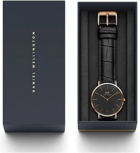 Vista 8 de Daniel Wellington Reloj clásico de cuero plateado
