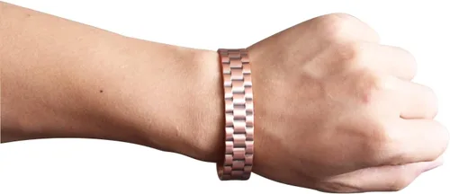 Vista 4 de Pulsera de cobre para hombre, pulsera magnética de cobre puro con 6 potentes imanes, regalo para padre, huaband o novio en aniversario, cumpleaños