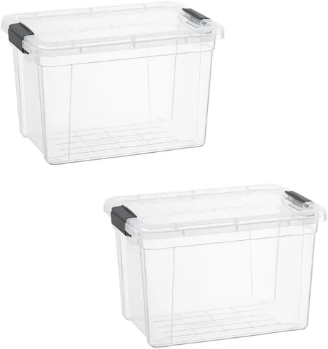 Vista 63 de Superio - Contenedores de almacenamiento de plástico transparente de 1.27 cuartos de galón con tapas, contenedores organizadores apilables, cajas