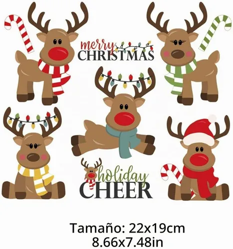 Vista 6 de Parches de transferencia de calor navideños con diseño de ciervo, árbol de Navidad, automóvil, vinilo para planchar para otoño, invierno, Navidad