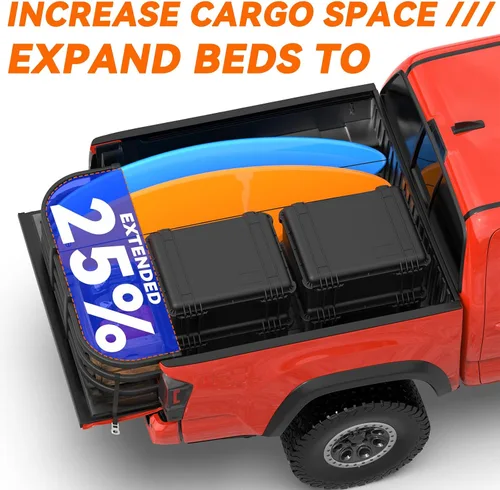 Vista 4 de Extensor de caja de camión para Tacoma Gladiator Maverick Ridgeline, extensión de longitud de cama de 21 pulgadas, se requiere perforación