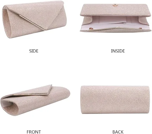 Vista 3 de Naimo Bolso de mano deslumbrante con solapa y cadena desmontable talla única