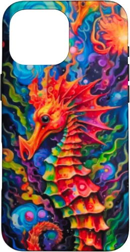 Vista 18 de Funda para iPhone 14 Plus Seahorse Coastal Colorful Ocean Life Art Aquarium Lover Case