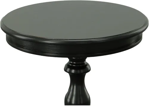 Vista 4 de Carolina Chair & Table Glida - Mesa auxiliar redonda para decoración del hogar, muebles de estilo clásico, torno de madera, base de pedestal