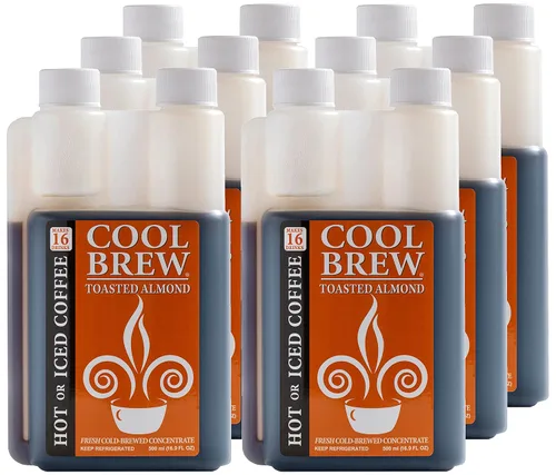 Vista 14 de CoolBrew Concentrado líquido frío fresco – tostado oscuro, granos de arábica gourmet, para café helado o caliente, sin azúcar, sin conservantes