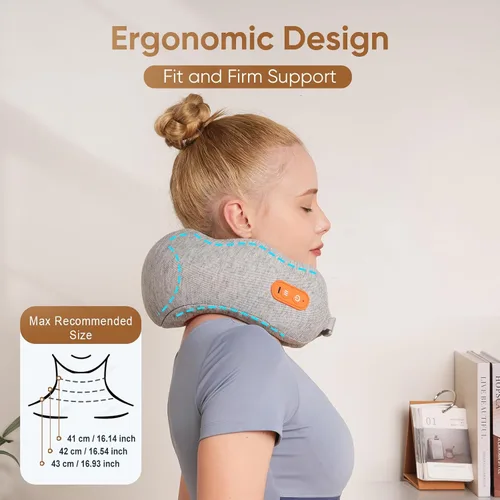 Vista 3 de Howdy Shiatsu Masajeador de cuello con calefacción [2026 actualizado], almohada térmica inalámbrica para aliviar el dolor, amasamiento de tejido