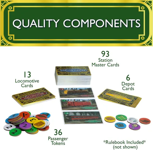 Vista 5 de Calliope Games Station Master - Juego de mesa de estrategia de ferrocarril para noche de juegos en familia - Diversión para niños y adultos - 2-6