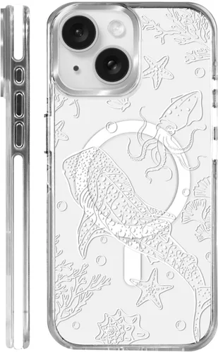 Vista 35 de Funda para iPhone 13/14 [compatible con Magsafe], funda magnética transparente de silicona a prueba de golpes con patrón de versículos de la Biblia