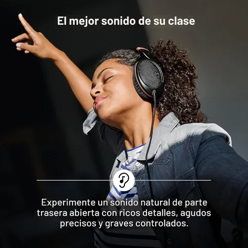 Vista 2 de Sennheiser HD 505 - Auriculares con cable supraaurales con sonido transparente y graves controlados, auriculares de estudio de mayor comodidad
