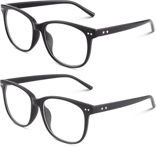 Vista 14 de Happy Store CN81 - Gafas de gran tamaño con montura UV 400 transparente Azul