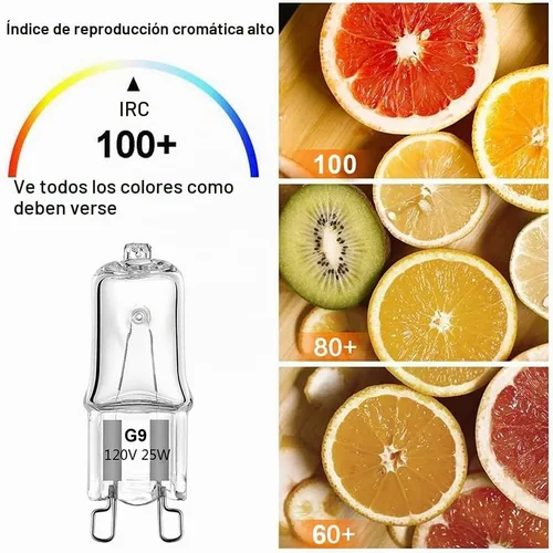 Vista 4 de Bombilla halógena G9 de 25 W para horno de microondas Whirlpool, Whirlpool sobre la estufa de microondas, repuesto W10709921 (paquete de 4)