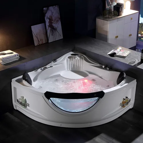 Vista 4 de Empava 59" Corner Whirlpool Tub, Jetted Bathtub for 2 Person