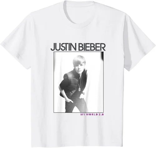 Vista 3 de Justin Bieber Camiseta oficial de My World 2.0 Photo, Blanco