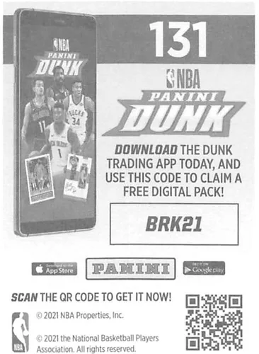 Vista 2 de 2020-21 Panini Stickers #131 Brooklyn Nets Team Logo FOIL Official NBA Basketball Album Sticker Measuring 2.75 inch tall X 2 inches wide in Raw