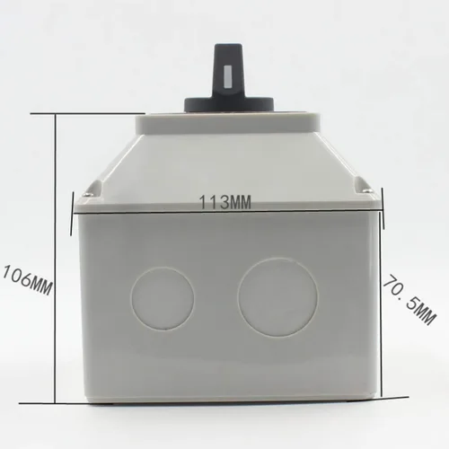 Vista 2 de Interruptor selector de cambio Interruptor de leva rotativo Interruptor de pestillo con instalación Caja impermeable 380V 32A 3 posiciones 8