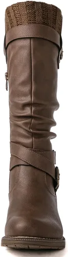 Vista 4 de GLOBALWIN Women's Motorcycle Boots Mid Calf Boots Low Heels Fall Winter Fashion Boots For Women