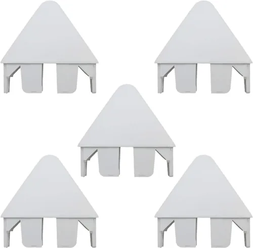 Vista 11 de Tapón de piquete de vinilo blanco de 7/8" x 3" con orejas de perro, se adapta a estacas de 7/8" x 3" (paquete de 5)