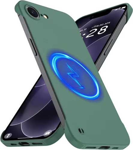 Vista 8 de GRECAZO Funda magnética delgada para iPhone 15 Plus de 6.7 pulgadas (2023), ultrafina, ligera, duradera, sin marco, mate, rígida, MagSafe con anillo