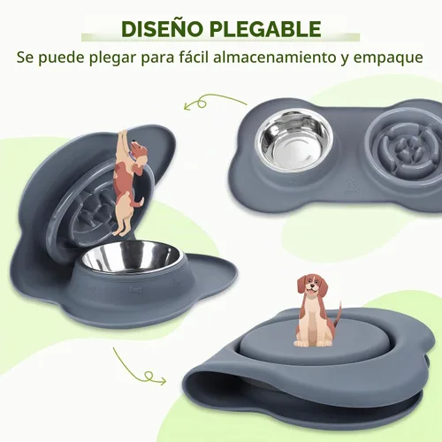 Vista 6 de Pecute Cuencos de Alimentación Lenta para Perros para Comer más Lento, Cuenco para Perros de Alimentación Lenta con Tapete de Silicona