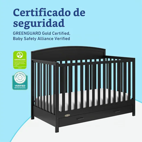 Vista 7 de Graco Benton - Cuna convertible 5 en 1 con cajón, certificado GREENGUARD Gold, se convierte de cuna de bebé a cama infantil, sofá cama y cama