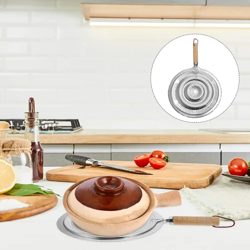 Vista 5 de DOITOOL Accesorios para parrilla Almohadilla de aislamiento para difusor de calor: 2 piezas de acero inoxidable para estufas de horno, bandeja