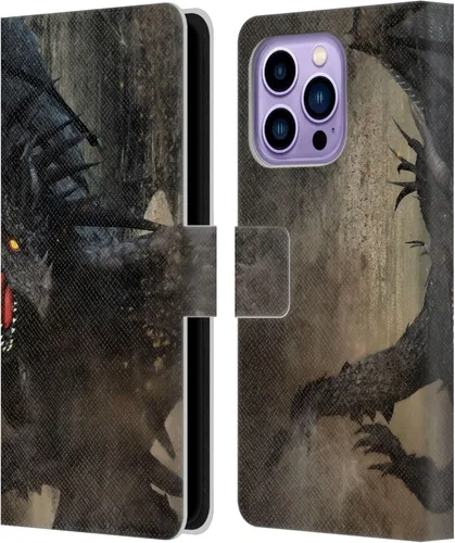 Vista 8 de Head Case Designs Officially Licensed Simone Gatterwe Alien Dungeon Dragons and Dungeons Leather Wallet Case Compatible with Apple iPhone 14 Pro Max