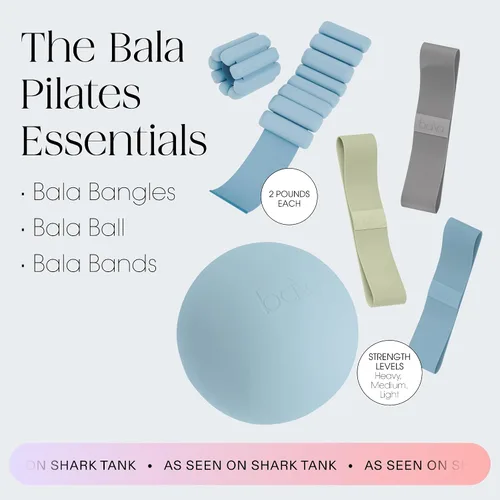 Vista 2 de Bala Juego de 3 piezas de brazaletes de entrenamiento – Pulseras de 2 libras para muñeca y tobillo, pelota de ejercicio de pilates y bandas