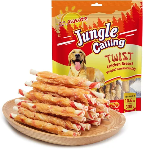 Vista 11 de Jungle Calling Golosinas para perros, golosinas masticables para perros con alto contenido de proteínas, dientes y pelaje saludables, palitos