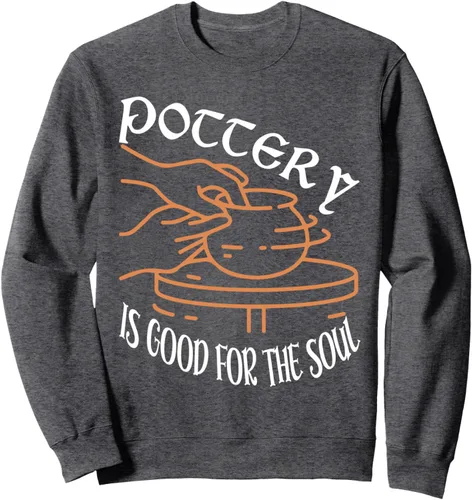 Vista 5 de Pottery Is Good For The Soul Sudadera de cerámica para artistas, Negro